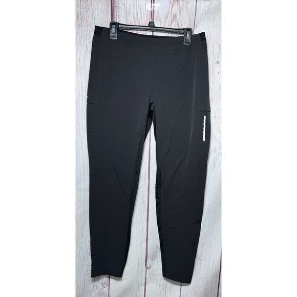 REI Women's Running Track pants Ankle Zip Back Pocket Black Runner Jogger Size L - Picture 1 of 7